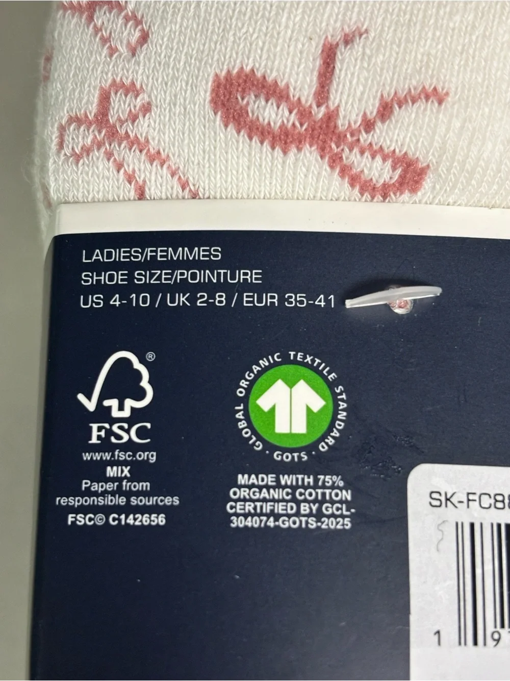 New French Connection Socks Women’s 5 Pair White & Pink Bear & Bows Quarter Sock